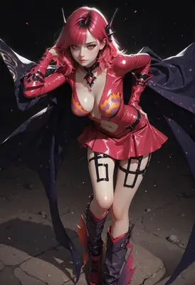 Fiery Pink Haired Demon Queen