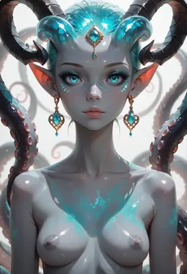 Ethereal Sea Demon with Glowing Horns