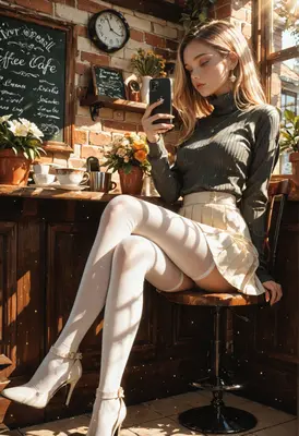 Sunlit Moments at the Cafe