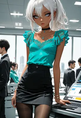 Professional Style Office Anime Girl