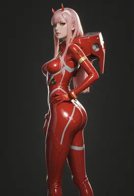 Zero Two in Red Pilot Suit