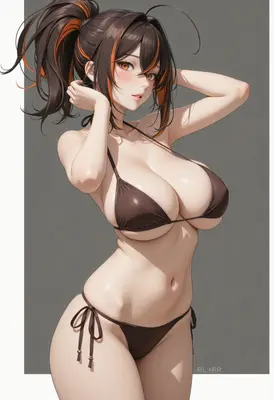Sun-Kissed Beauty in Brown Bikini