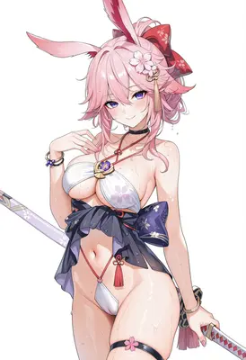 Wet Sakura Bunny Warrior