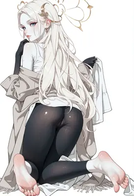 Ethereal Angel in Black Tights