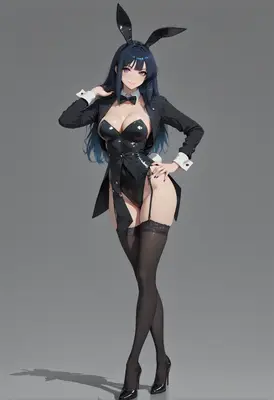 Elegant Bunny Girl in Formal Attire