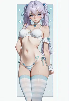 Anime Girl in Heart Themed Swimwear