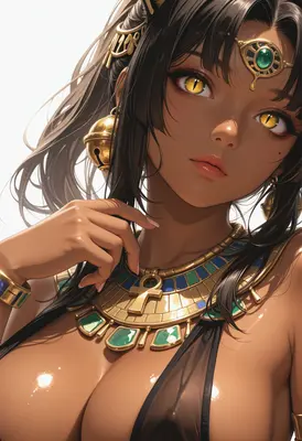 Gilded Egyptian Goddess Portrait
