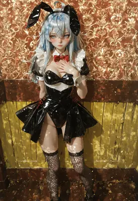 Elegant Bunny Maid in Gold Room