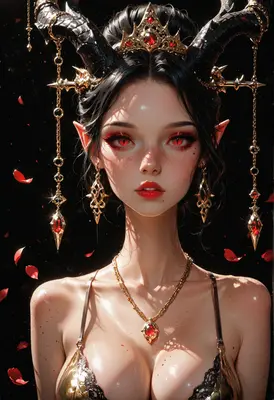 Gilded Demon Queen in Crimson