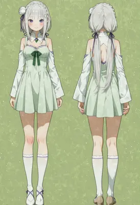 Emilia Character Design Reference Sheet