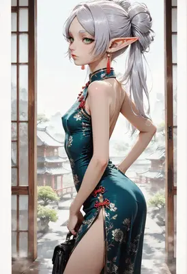 Elegant Elf in Traditional Cheongsam
