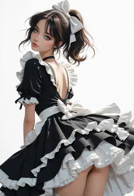 Charming Maid with Ponytail