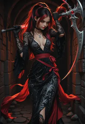 Gothic Warrior with Crimson Scythe