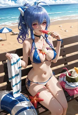 Summer Fun With Blue Hair Girl