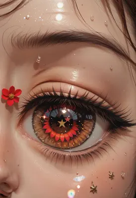 Celestial Flower Reflection In Deep Eye