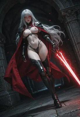 Crimson Blade Warrior in Dark Ruins