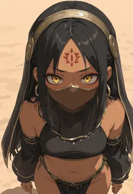 Mysterious Desert Warrior with Golden Eyes