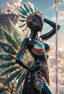 Ethereal Peacock Goddess of the Clouds