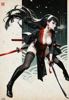 Dual Wielding Blade Mistress in Black