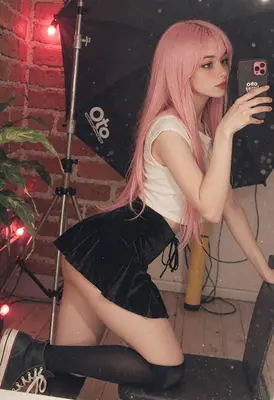 Pink Haired Girl Taking Mirror Selfie