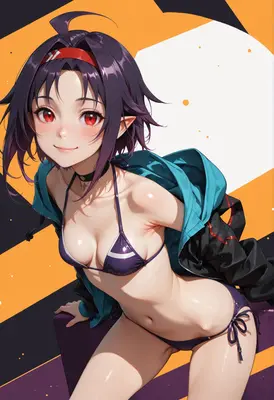 Anime Girl in Purple Bikini