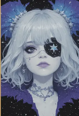 Celestial Maiden with Starry Eye Patch