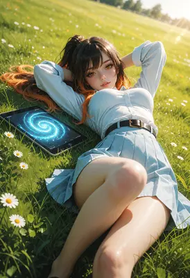 Relaxing With A Digital Galaxy Tablet