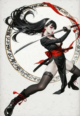 Crimson Blade Samurai Beauty