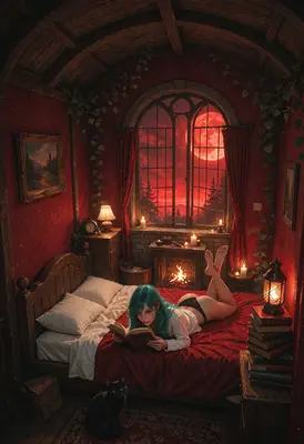 Reading Under The Crimson Moon