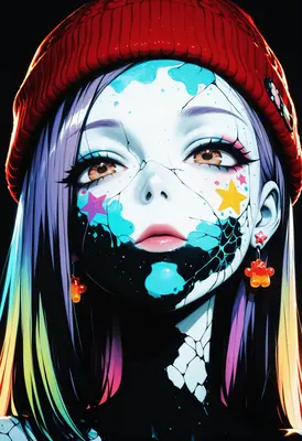 Cracked Porcelain Pop Star Portrait