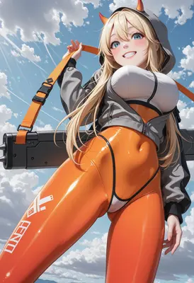 Orange Latex Heroine in the Sky