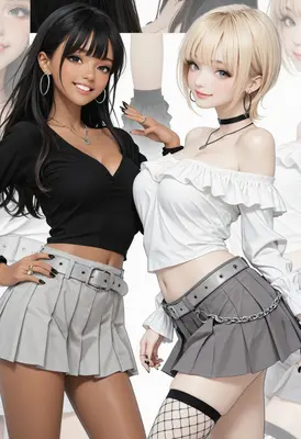 Stylish Duo in Contrast Fashion