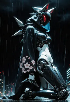 Cybernetic Assassin in the Rain