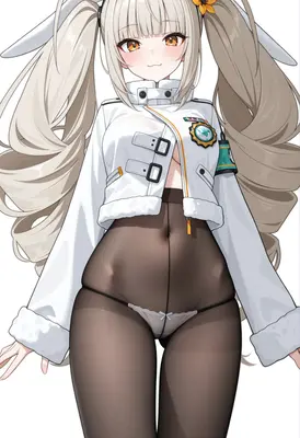 Anime Girl with Silver Twin Tails