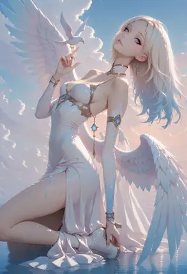 Celestial Angel with White Dove