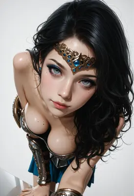 Enchanting Warrior with Ornate Golden Tiara