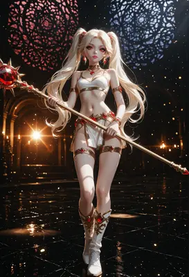 Celestial Sorceress with Ruby Staff