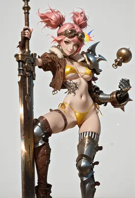 Steampunk Warrior with Giant Blade