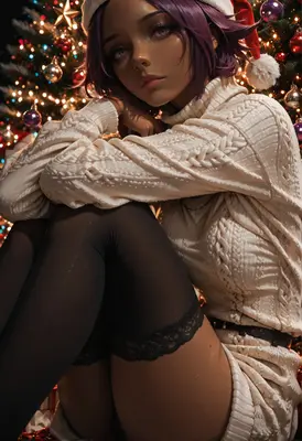 Cozy Christmas Holiday Anime Girl