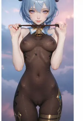 Ganyu in a Sheer Bodysuit