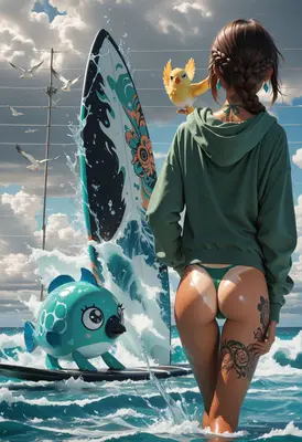 Summer Surf Day With Friends