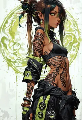 Neon Ink Cyberpunk Style Portrait