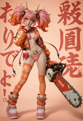 Pink Haired Chainsaw Wielding Urban Fighter