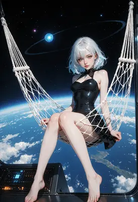 Celestial Dreamer in Cosmic Hammock