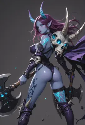 Demon Warrior with Dual Battle Axes
