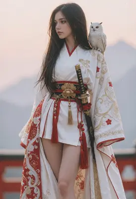Warrior Maiden With Her Snow Owl