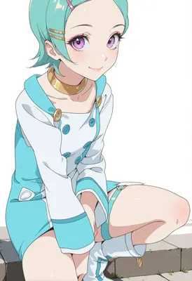 Young Girl in Pastel Blue Outfit