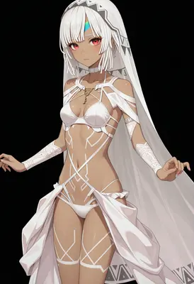 Alabaster Priestess in White Ceremonial Attire