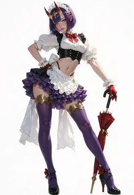 Demon Maid with Red Umbrella