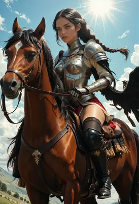 Valiant Knight Riding Into The Sun